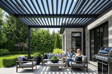 Patio Kingdom 10' x 10' Louvered Pergola Outdoor Aluminum Pergola Kit with Adjustable Roof, All-Weather Metal Gazebo with Drainage System for Patio, Deck, Garden and Backyard Shade, Gray