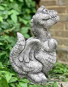 OLOMA Large cement dragon statue Garden dragon sculpture Dragon figurine Stone dragons decor Dragon sculpture outdoor Stone design Outdoor decor Decorative dragon outdoor Dragon figure for garden