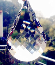 90pcs/lot 63mm Clear Crystal Pear Shape Glass Chandelier Parts Suncatcher Decorative Accessories