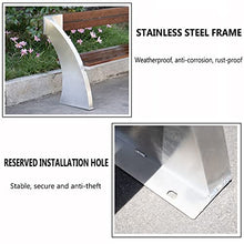 Outdoor Park Bench, Fashion Creative Stainless Steel Solid Wood Bench, for Market Square Corridor Hall Lounge (Size : 58X78x120CM)