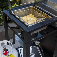 OuterMust Outdoor Propane Deep Fryer, 85,000 BTU Outdoor Fryer Station Movable Propane Fish Fryer Cart Stainless Steel Top & Storage Cabinet Ideal for Fish & Turkey Frying
