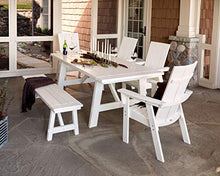 Polywood® Modern Curveback Adirondack 6-Piece Rustic Farmhouse Dining Set with Bench in Teak