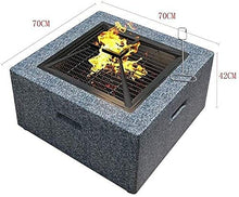 SLGGPJBU Outdoor Fire pit Bonfire Wood Burning Patio Grill Firepit for Outside Grill CharSmokeless Grill with Spark Screen Poker and Fireplace Cover Stove Grill 70x70x42cm