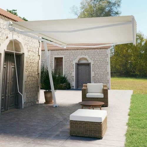 YAFODUTE Manual Retractable Awning Awning Retractable Patio awnings Remote sunsetter Manual Door Window Sunshade shelter Outdoor Canopy Exterior Shade carpa（Frame Included ）