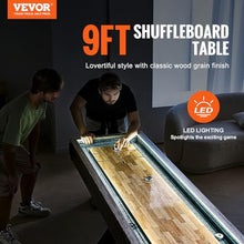 VEVOR 9ft LED Shuffleboard Table & Bowling Combo Black + Brown