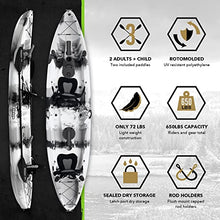 Elkton Outdoors Hard Shell Fishing Tandem Kayak Grey