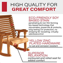 Amish Heavy Duty 600 Lb Roll Back Pressure Treated Rocking Chair with Cupholders (Cedar Stain)