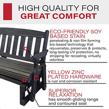 Amish OUTLET STORE Heavy Duty 800 Lb Mission Pressure Treated Porch Glider (5 Foot, Semi-Solid Black Stain)