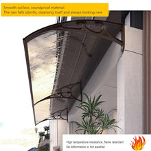 Outdoor Polycarbonate Cover,Window Door Awning Canopy, Patio Awning Canopy Window Door Cover for UV Rain Snow Sunlight Protection, Transparent & Black Bracket,100×350cm/39×137.8in