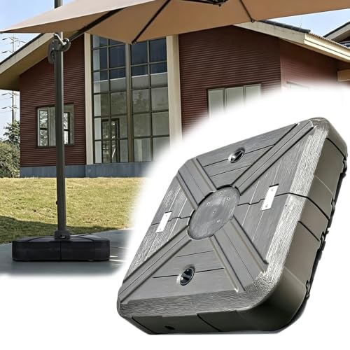 Square Fillable Patio Umbrella Base Heavy Duty, Cantilever Umbrella Stand