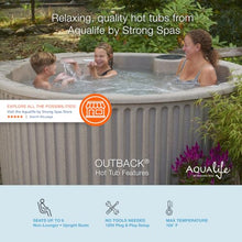 Outback Hot Tub, Fits 6 People, Standard Outlet Compatible, 20 Massage Jets, Cover Included, Aqualife by Strong Spas