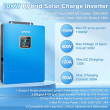 ZLPOWER 10000W Solar Inverter 48V Split Phase 120V/240V, 11000W Max PV Input Hybrid Inverter Charger, Battery-Free Operation, Pure Sine Wave for Whole Home Backup (WiFi and BMS COMM)