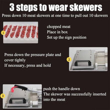 SOUQDWL Bamboo Meat String Skewer Machine,Stainless Steel Manual Mutton Kebab Machine,Multi-Fonction Skewer Meat Machine,Manual Skewer Machine