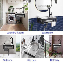 NYTFHMS Outdoor Wall-Mounted Single for & Camper Includes Faucet & Inlet Hose Adjustable Installation Height Ideal for Outdoor Cooking & Camping,58x43x21cm