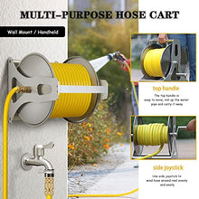 Portable Hose Reels,Stainless Steel Alloy Hose Reel,Hose Organizer,Sturdy Durable,Easy to Use,for Garden Yard, Hose Cart+40m Pipe