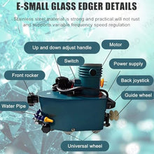 Small Glass Edging Machine, Electric Glass Edging Machine 8000r/Min Portable Small Glass Edger Machine, Straight Round Bevelled Glass Edging Grinder Glass Acryl Polishing Machine for Glass Stone Blue