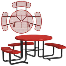 Leisure Craft 46" ADA Round Metal Picnic Table, Made in USA