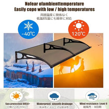 Outdoor Patio Awning Canopy UV Rain Protection Door Cover Polycarbonate Porch Awning with Gutter Weather Shelter 120x130cm