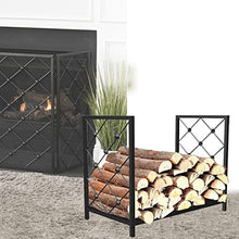DJVHSRI Firewood Storage Rack Simple Wood Firewood Iron Shelf Shelf Wood Firewood Storage Black Floor Shelf,