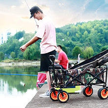 5sssallefaa Folding Trolley Cart Outdoor Four-Wheel Wagon Multicolor