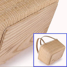 ZYBB Outdoor Rattan Picnic Basket Easter Basket with Handles Solid Wood Handwoven Grocery Basket 33X23x17cm