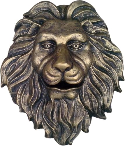 Wall Mounted Lion Head Nozzle Fountain, Indoor/Outdoor 3D Faux Taxidermy Water Feature Wall Art Fountains, for Patio Backyard Pond Decor.