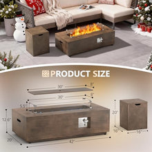 42" Outdoor Propane Fire Pit Table Rectangle Gas Firepit for Outside Patio