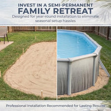 Blue Wave Martinique 12x24-ft Oval 52-in Deep Hard Sided Above Ground Pool Kit with 7-in Steel Top Rails, Dual-Speed Sand Filter System, Ladder, Liner, Skimmer & Maintenance Kit – 6,300 Gallon Cap