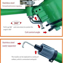 2" Farm Irrigation Spray Gun, Farm Irrigation Sprinkler, with Pressure Gauge and Replacement Nozzle Set, 360° Large-Area Watering Spray, Spraying Radius 29-57m, for Farmland Garden, Dust Removal