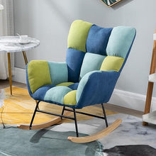 MHJKHG Flannel Rocking Chair Reading Chair Garden Lounge Chair Armchair Camping Rocking Chair with Footstool, for Balcony Bedroom Living Room，C Withoutfootstool