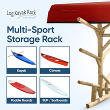 Log Kayak Rack 6-Place Freestanding Storage Rack Unfinished+ Anchor Kit