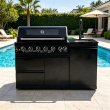 Chery Industrial 63-Inch 6-Burner 85000 BTU Black Propane Grill Island