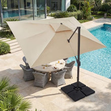 OROTLECT 10 X 13 Ft Rectangular Rotational Tilt Curved Cantilever Umbrella With Base And Cover