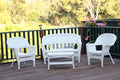 Jeco 4pc White Wicker Conversation Set White