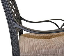 Nassau Outdoor Patio Swivel Barstools 26" High Cast Aluminum Dark Bronze (3, 26" with Walnut Cushions)