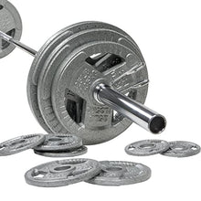 BalanceFrom Signature Fitness Cast Iron Olympic Weight Set with 7FT Barbell 300-Pound Black