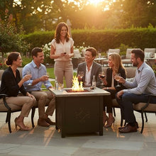 Sunnydaze 30-Inch Square Propane Fire Pit Table - 40,000 BTU Outdoor Gas Fire Pit Table with Lava Rocks and Weather-Resistant Cover