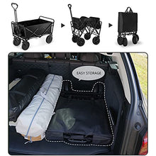 Heavy Duty Steel Collapsible Folding Wagon, 100Kg Outdoor Beach Garden Utility Wagon Cart W/8'' All Terrain Wheels, Portable Adjustable Handle Camping Cart W/Cup Holders,B-5''