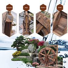 Waterfall Fountain Wood Water Wheel with Bracket Chinese Feng Shui Scene Decoration Decorative Freestanding Vintage Rustic Ornamental Pond for Garden,Patio Backyard,Porch,Yard (Size : Diameter 50cm(1