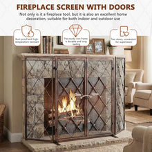 generic 32inch Freestanding Folding Spark Guard with Doors Wrought Iron