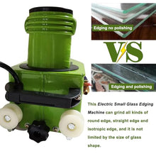 SAIYERUS Electric Glass Edging Machine 8000r/min Portable Small Glass Edger Machine, Straight Round Bevelled Glass Edging Grinder Glass Acryl Polishing Machine with 8 Diamond Wheels