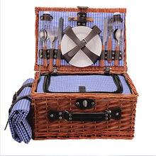 AFPSDLFJDLS Picnic Basket Hamper 25 Pcs for 4People Suitcase Set Cutlery Ice Bag Organizers Wicker Baskets Decor