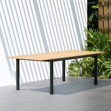 Amazonia Bruges 7-Piece Outdoor Rectangular Dining Table Set | Teak Finish | Ideal for Patio and Indoors