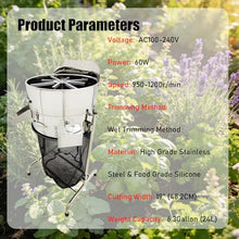 IntXanth Electric Vertical Stainless Steel Net Bag Grass Trimmer & Cutter Bud Trimmer 19" Leaf Trimming Machine Speed 60W 100-240V