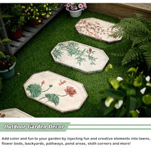 Plant-Themed Sidewalk Walkway Stepping Stone, 45 × 27 Cm Large Outside Decorative Stones for Yard Backyard, Retro Chinese Style Floor Road Stone