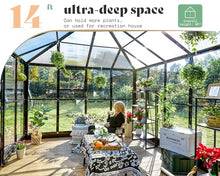 AMERLIFE 14x9.5x9 FT Hybrid Polycarbonate Greenhouse Black