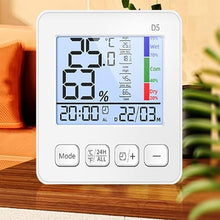ASWRTYJO ABS Large-Screen Temperature Humidity Meter with Clock Household Electronics