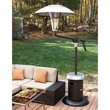 Cuisinart Perfect Position Propane Patio Heater, 38,200 BTU Powerful Directional Stainless Steel Outdoor Heater with Hidden Tank and Drink Table, Swivel Arm and Reflective Heat Shield