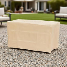 42 Inch Rectangular Propane Fire Pit Table, 50000 BTU Outdoor Gas Fireplace with MgO Stone Look Base, Stainless Steel Burner, Pulse Ignition, Metal Lid, Tank Storage, Rain Cover