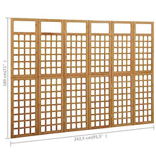 fsahslih 6-Panel Room Divider and Trellis for Climbing Plants, Solid Fir Wood Privacy Screen, 95.5" x 70.9" Folding Decorative Trellis for Indoor Patio and Garden Living Spaces